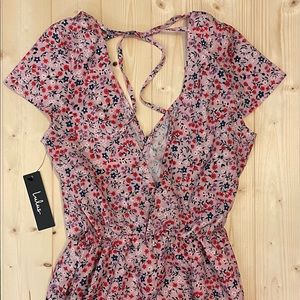 Lulu’s pink floral Romper